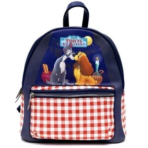 DANIELLE NICOLE DISNEY LADY & THE TRAMP KISSING MINI BACKPACK NEW~